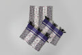 Kit 3 Tapetes Artesanais em Malha Mesclado e Roxo