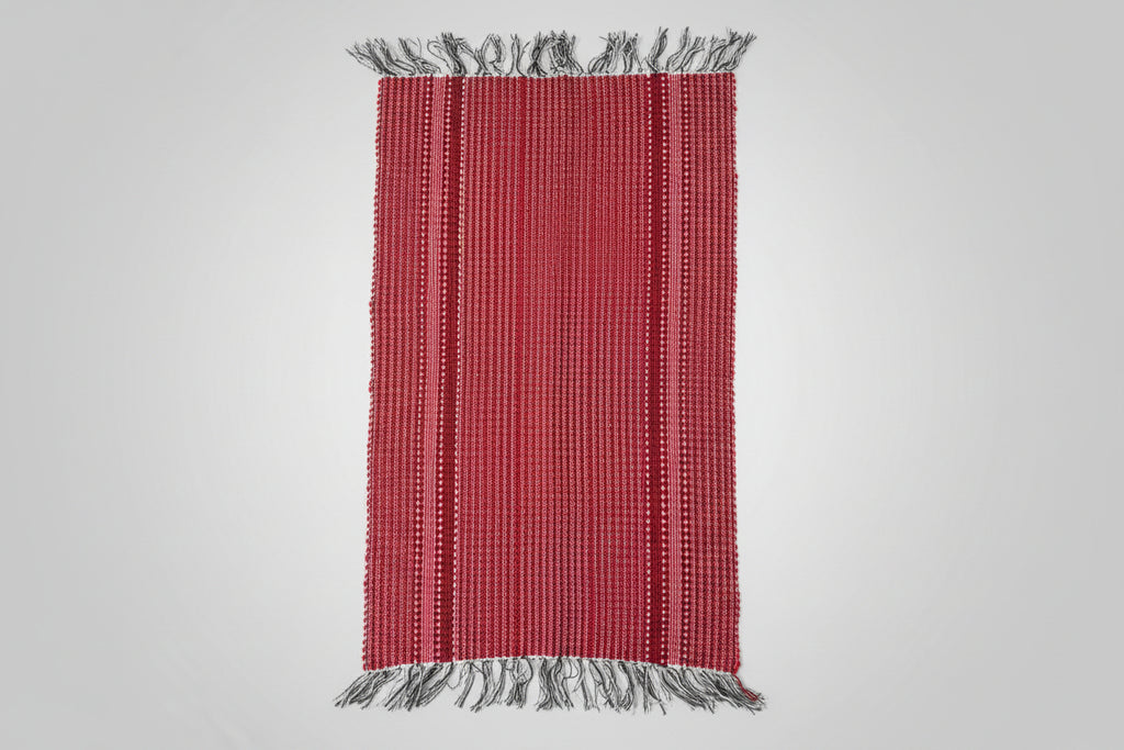Tapete Artesanal em Malha Vermelho