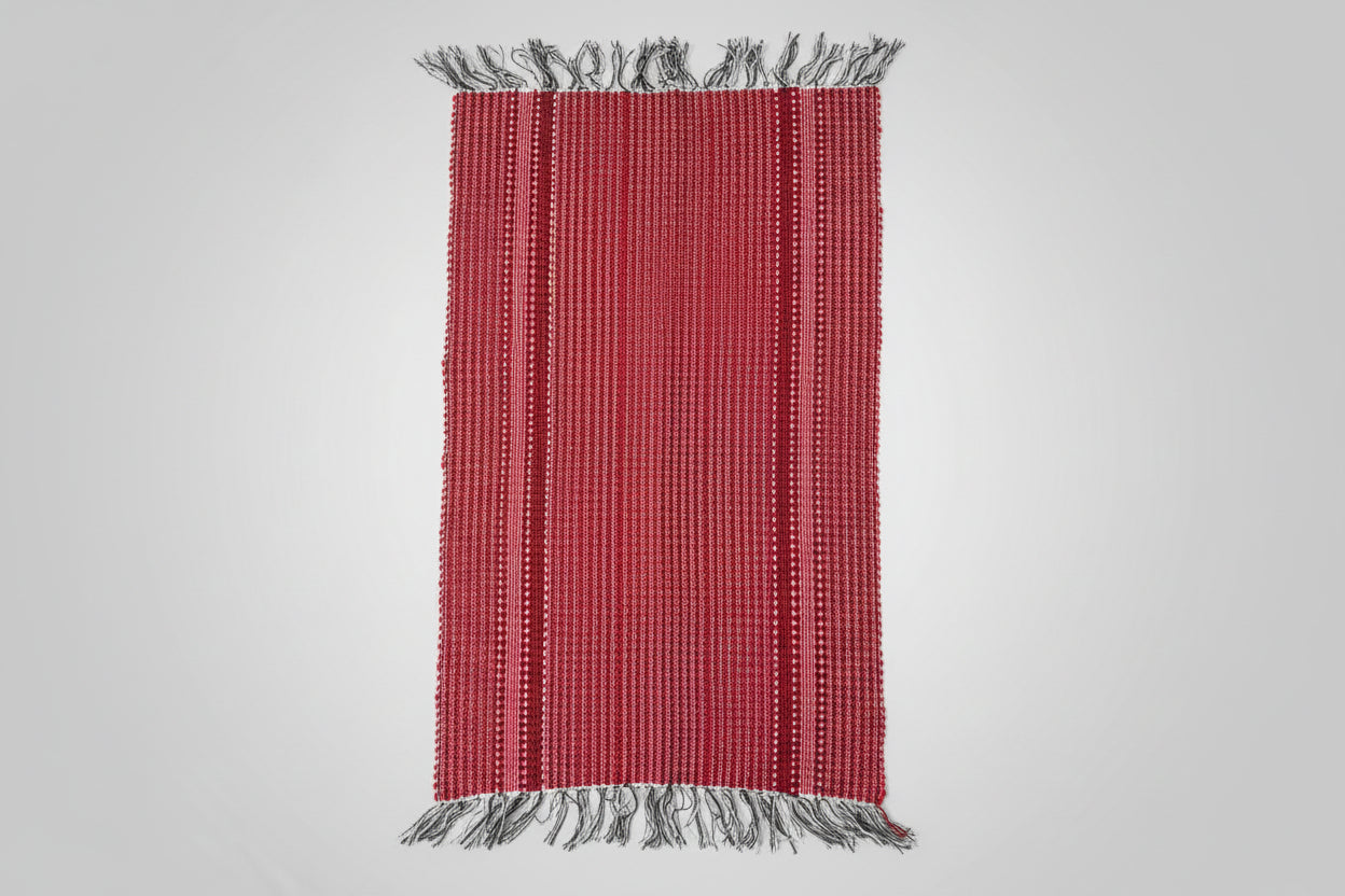 Tapete Artesanal em Malha Vermelho
